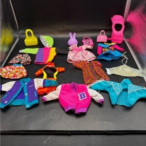 Barbie And Ken Clothing And Accessories Lot Of 16 Jackets; Vintage Pieces; Purse